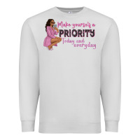 Dove Grey make yourself a priority today and everyday afro w Premium Sweatshirt - NancyCooperArtShop