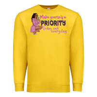 Lemon make yourself a priority today and everyday afro w Premium Sweatshirt - NancyCooperArtShop