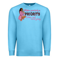 Ocean Blue make yourself a priority today and everyday afro w Premium Sweatshirt - NancyCooperArtShop