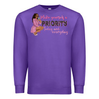 Purple make yourself a priority today and everyday afro w Premium Sweatshirt - NancyCooperArtShop