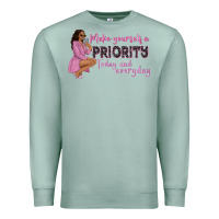 Seafoam make yourself a priority today and everyday afro w Premium Sweatshirt - NancyCooperArtShop