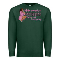 Sports Green make yourself a priority today and everyday afro w Premium Sweatshirt - NancyCooperArtShop