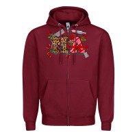 Burgundy valentines day ma Zipper Hoodie - NancyCooperArtShop