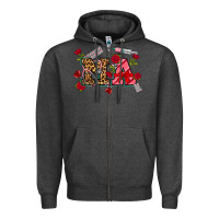Charcoal Heather valentines day ma Zipper Hoodie - NancyCooperArtShop