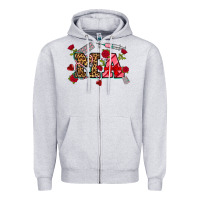 Heather Grey valentines day ma Zipper Hoodie - NancyCooperArtShop