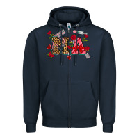 Navy valentines day ma Zipper Hoodie - NancyCooperArtShop