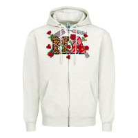 Oatmeal Heather valentines day ma Zipper Hoodie - NancyCooperArtShop