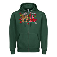 Sports Green valentines day ma Zipper Hoodie - NancyCooperArtShop