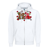 White valentines day ma Zipper Hoodie - NancyCooperArtShop