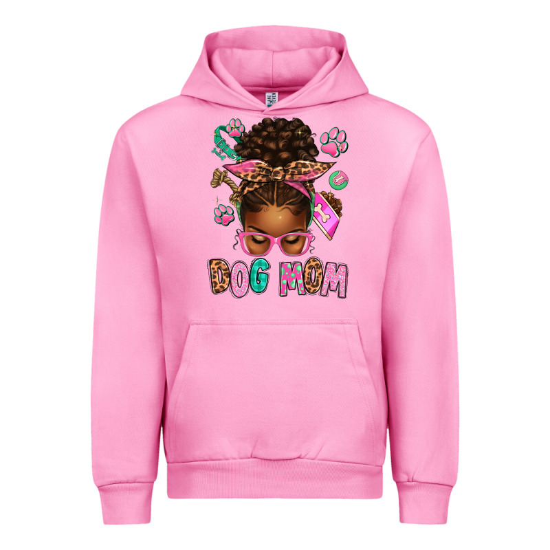 Afro Messy Bun Dog Mom Urban Hoodie by texasbilliewilder | Teevron
