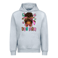 Heather Grey Afro Messy Bun Dog Mom Urban Hoodie - texasbilliewilder