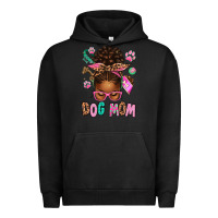 Pigment Black Afro Messy Bun Dog Mom Urban Hoodie - texasbilliewilder