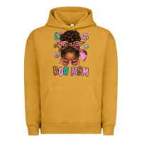 Pigment Peanut Butter Afro Messy Bun Dog Mom Urban Hoodie - texasbilliewilder