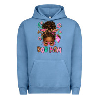 Pigment Pebble Blue Afro Messy Bun Dog Mom Urban Hoodie - texasbilliewilder