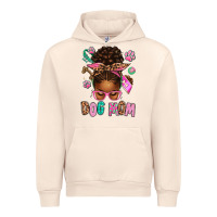 Sandshell Afro Messy Bun Dog Mom Urban Hoodie - texasbilliewilder