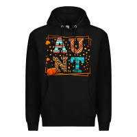 Black Fall Autumn Leopard Aunt Premium Hoodie - LillyAllenDesigns