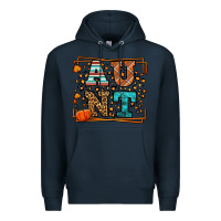Navy Fall Autumn Leopard Aunt Premium Hoodie - LillyAllenDesigns