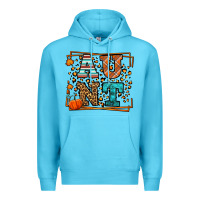 Ocean Blue Fall Autumn Leopard Aunt Premium Hoodie - LillyAllenDesigns