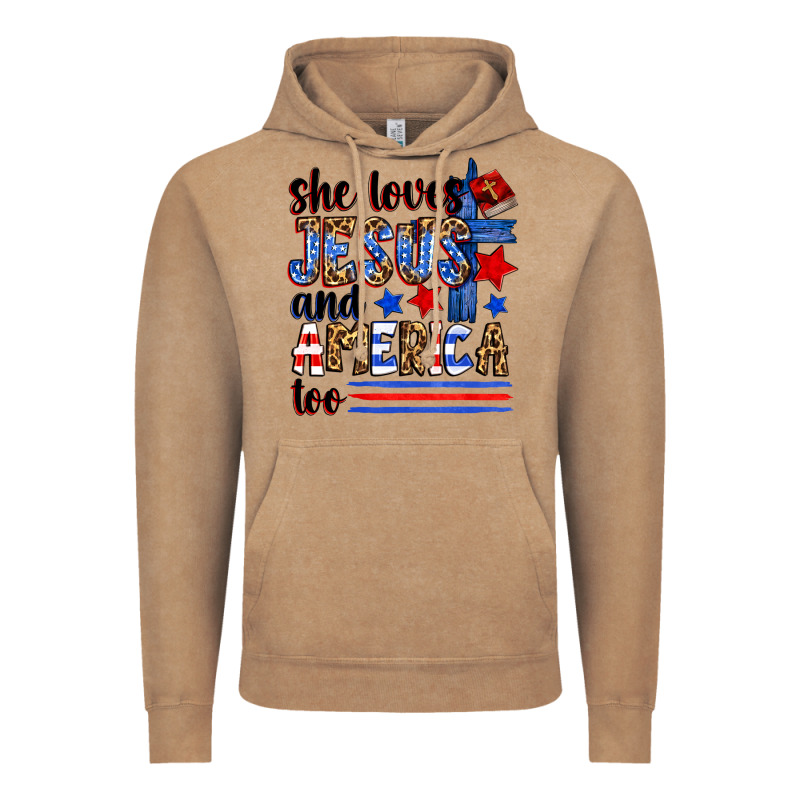 She Loves Jesus And America Too Vintage Hoodie by Zillion Design Studio | Teevron