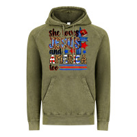 Vintage Olive she loves jesus and america too Vintage Hoodie - Zillion Design Studio