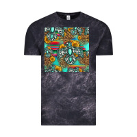 Western Turquoise Thunderbird Seamless Pattern Vintage Tee | Teevron