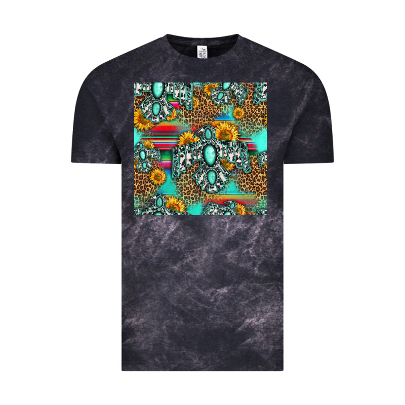 Western Turquoise Thunderbird Seamless Pattern Vintage Tee by HRA Design Shop | Teevron