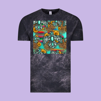 Western Turquoise Thunderbird Seamless Pattern Vintage Tee Designed By Hra Design Shop