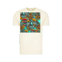 Vintage Arctic western turquoise thunderbird seamless pattern Vintage Tee - HRA Design Shop