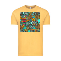 Vintage Mustard western turquoise thunderbird seamless pattern Vintage Tee - HRA Design Shop