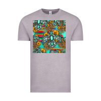 Vintage Zinc western turquoise thunderbird seamless pattern Vintage Tee - HRA Design Shop