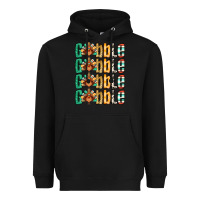Black Gobble till you wobble Thanksgiving turkey Heavyweight Hoodie - NancyCooperArtShop