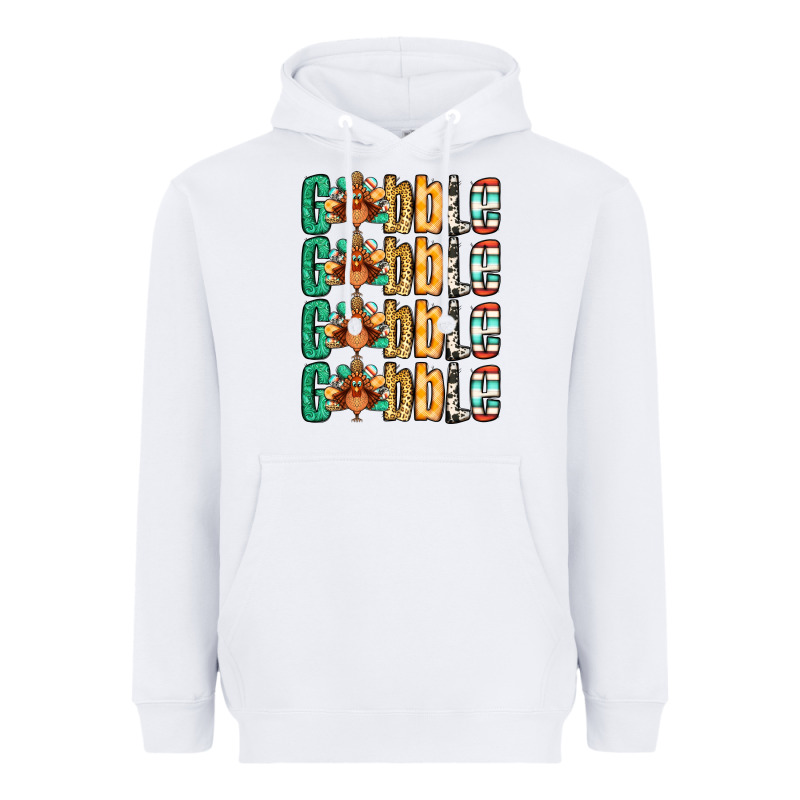 Gobble Till You Wobble Thanksgiving Turkey Heavyweight Hoodie by NancyCooperArtShop | Teevron