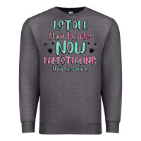 Charcoal Heather i stole their hearts now i am stealing their last Premium Sweatshirt - MaliasSmallBusiness