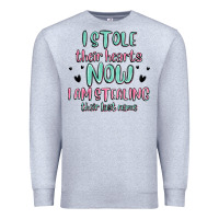 Heather Grey i stole their hearts now i am stealing their last Premium Sweatshirt - MaliasSmallBusiness