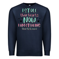 Navy i stole their hearts now i am stealing their last Premium Sweatshirt - MaliasSmallBusiness