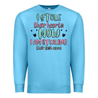 Ocean Blue i stole their hearts now i am stealing their last Premium Sweatshirt - MaliasSmallBusiness