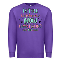 Purple i stole their hearts now i am stealing their last Premium Sweatshirt - MaliasSmallBusiness