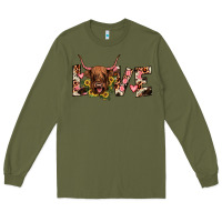 Army Green highland cow love Long Sleeve Tee - JahusDesignShop