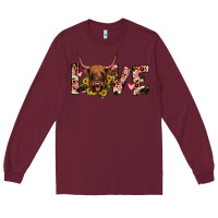 Burgundy highland cow love Long Sleeve Tee - JahusDesignShop