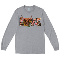 Heather Grey highland cow love Long Sleeve Tee - JahusDesignShop