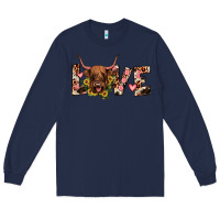 Navy highland cow love Long Sleeve Tee - JahusDesignShop