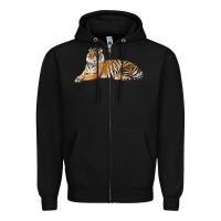 Black Tiger Zipper Hoodie - LillyAllenDesigns