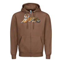 Chestnut Tiger Zipper Hoodie - LillyAllenDesigns