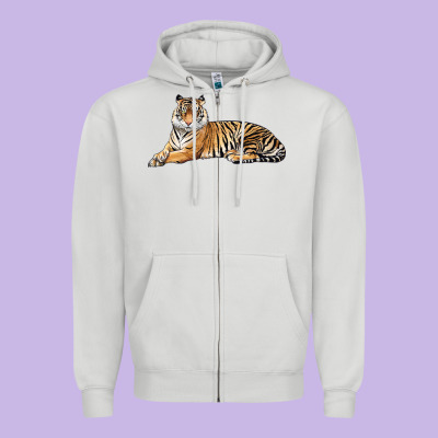 Tiger Zipper Hoodie Designed By Lillyallendesigns