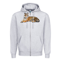Heather Grey Tiger Zipper Hoodie - LillyAllenDesigns