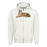 Oatmeal Heather Tiger Zipper Hoodie - LillyAllenDesigns