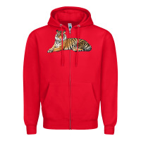 Red Tiger Zipper Hoodie - LillyAllenDesigns