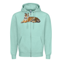 Seafoam Tiger Zipper Hoodie - LillyAllenDesigns