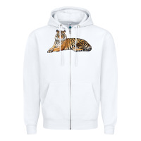White Tiger Zipper Hoodie - LillyAllenDesigns