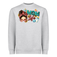 Heather Grey mom life Heavyweight Sweatshirt - Zillion Design Studio